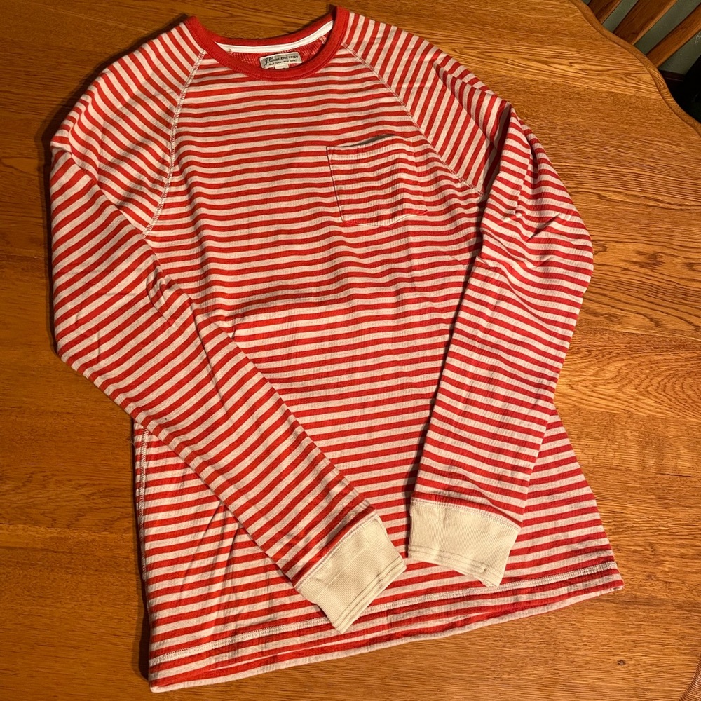 Burnt Orange and White Stripped Long Sleeve